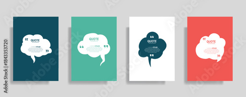 Modern Quote Box Vector Template Set for Social Media, Testimonials, and Blog Posts - Speech Bubble Design Collection