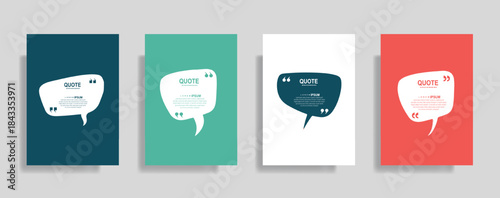 Modern Quote Box Vector Template Set for Social Media, Testimonials, and Blog Posts - Speech Bubble Design Collection