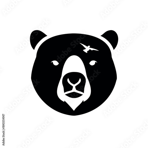 Creative bear face artwork with bird face integrated into the design On white Background Vector illustration