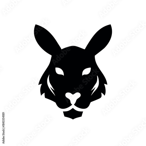 Modern tiger face design with hidden rabbit face concept On white Background Vector illustration