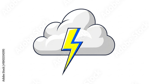 Lightning Bolt Striking Grey Cloud