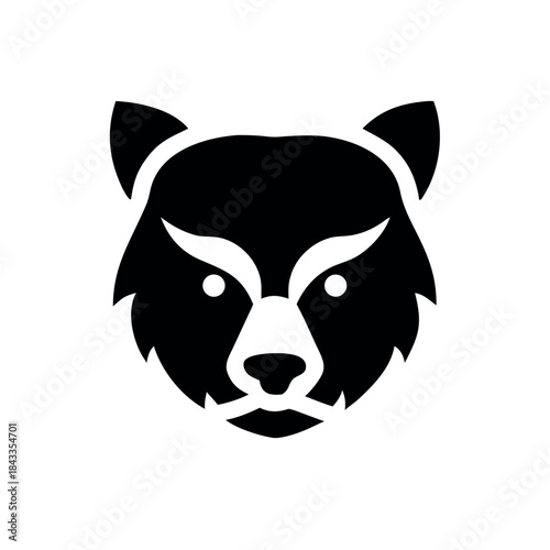 Bear face merged with fox profile in modern animal themed artwork On white Background Vector illustration