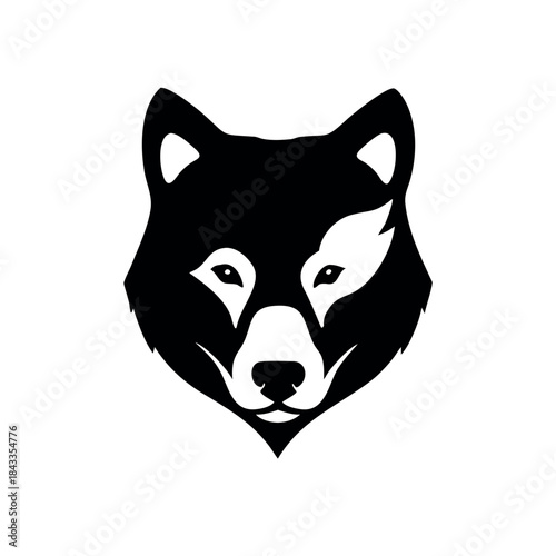 Bear face combined with fox profile in balanced wildlife harmony design On white Background Vector illustration