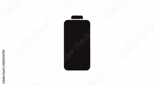 Black Battery Icon Vector Graphic on White Background Power Symbol for Energy and Recharge Concepts
