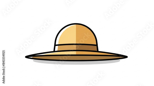 Brown Straw Boonie Hat Isolated on White