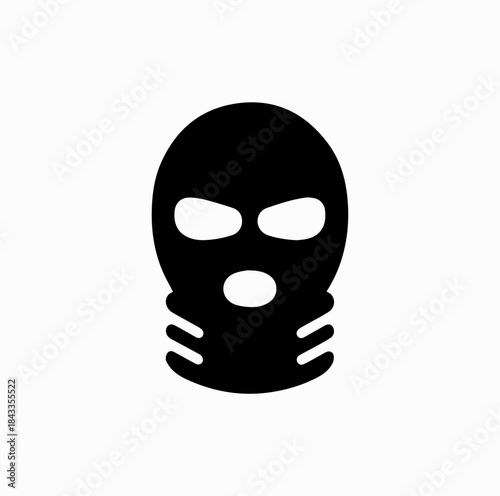 Balaclava Ski Mask Silhouette Icon Vector