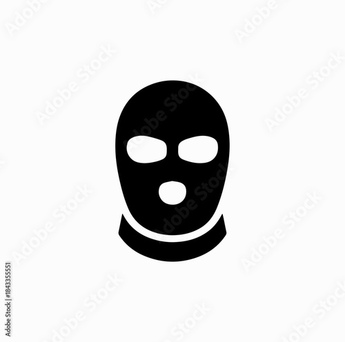 Balaclava Ski Mask Silhouette Icon Vector