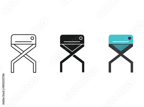 Different variations of folding chair icon