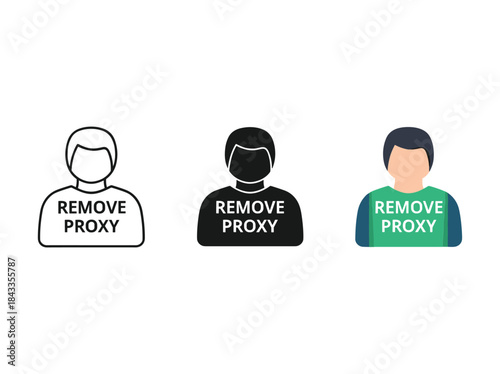 Remove proxy illustration featuring three different user icons