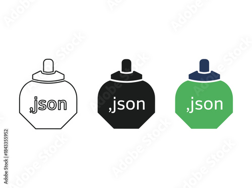 Json logo variations in different colors and designs