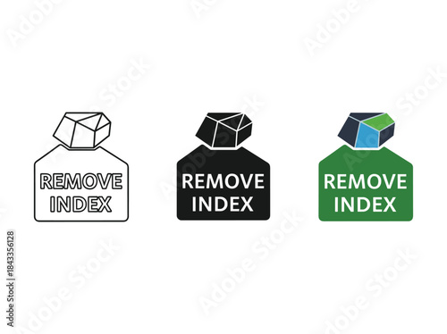 Remove index icon set for web and mobile applications