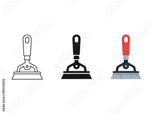 Different styles of squeegee tool for cleaning and painting