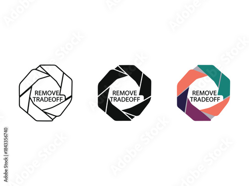 Remove tradeoff logo designs with geometric shapes