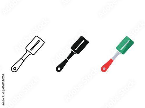Set of paint scraper tools in different colors