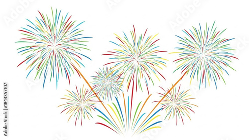 Multicolored Fireworks Exploding in Sky