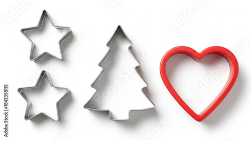 Christmas Cookie Cutters on White Background