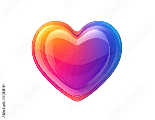 Radiant, layered heart with gradient colors