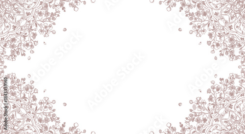 Delicate White Confetti Scattered in a Frame Shape.