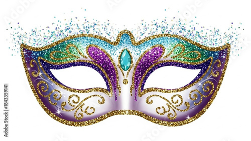Mardi Gras Mask with Glitter