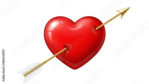 Red Heart Pierced by Arrow