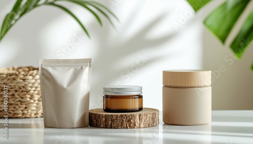 Sustainable skincare refill packaging mockup
