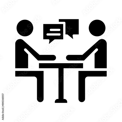 Advising, consideration, consulting icon. Black vector graphics.