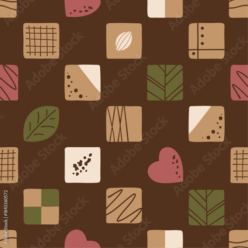 ボンボンショコラのパターン素材