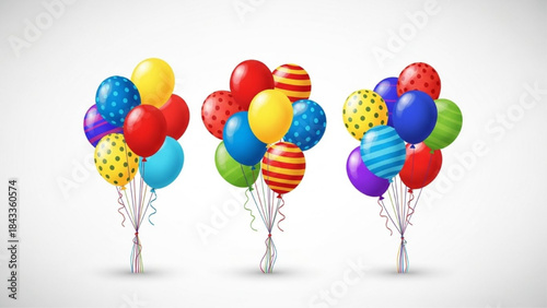 Colorful Balloons Floating in Air