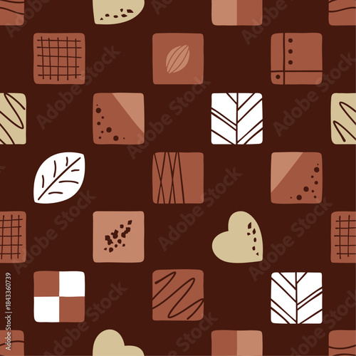 ボンボンショコラのパターン素材