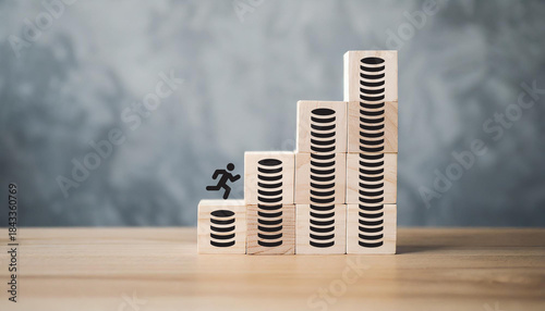 Tableau sur toile Wealth management, make money to get rich or increase earning or income concept
