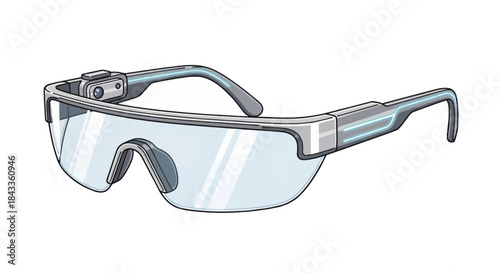 Modern Safety Glasses with Clear Protective Lenses and Gray Frames.