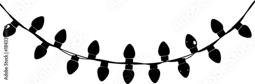 Black Garland Hanging on String Isolated on White