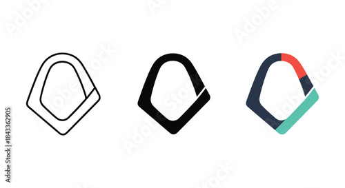 Logo design variations with different colors and styles