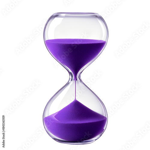 Purple sand in hourglass