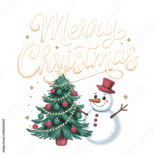 christmas card with snowman