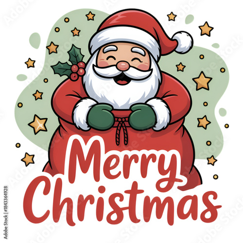 christmas card with santa claus