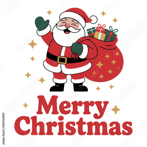 christmas card with santa claus