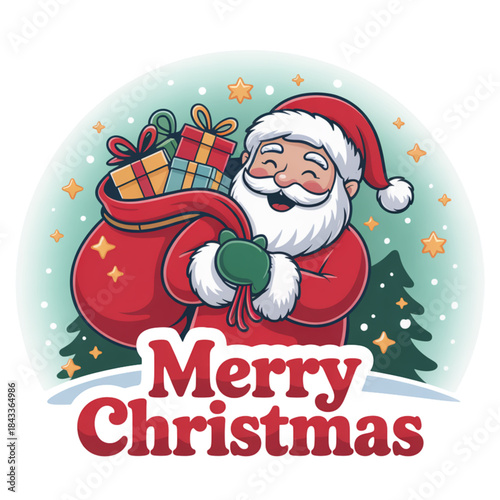 christmas card with santa claus