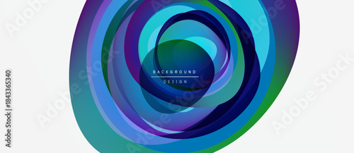 Abstract colorful layers create swirling design. Vibrant hues blend, forming dynamic visual impact. Modern background element.