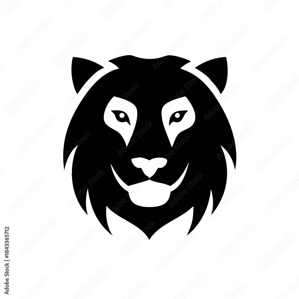 Obraz premium Artistic Lion and Cat Face Fusion Showing Power and Grace Vector illustration