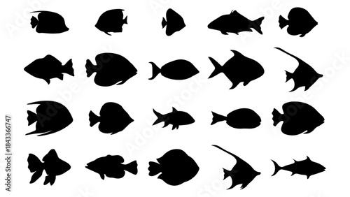 Fish Silhouettes Vector Pack for Crafts and Design