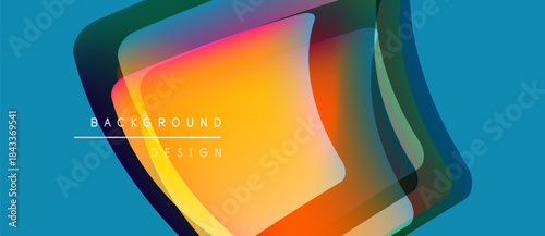 Abstract colorful layers create dynamic background. Gradient hues blend, forming modern design element. Bright visuals, smooth transitions.