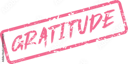 Heartwarming Pink Gratitude Text Grunge Stamp for Appreciation and Mindful Living