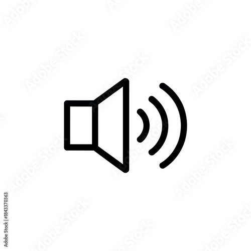 Full volume speaker outline icon isolated on a white background