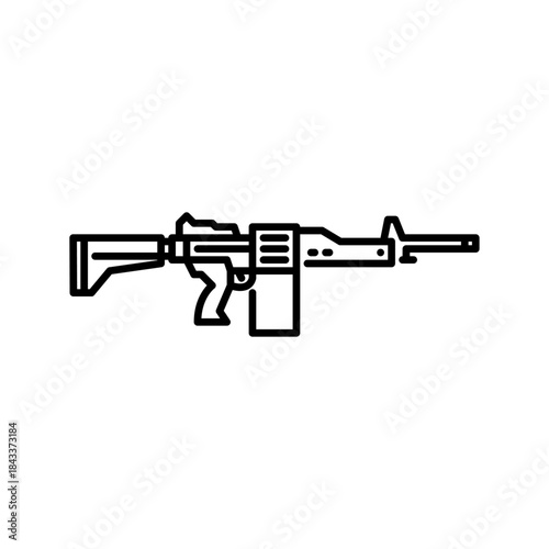 rifle outline icon. firearm line illustration.