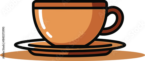 Simple illustration of a warm coffee cup with heart shaped steam symbolizing love and comfort on beige background