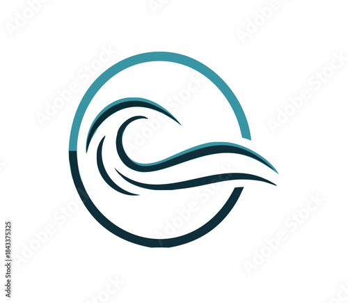 water waves design elements vector logo template