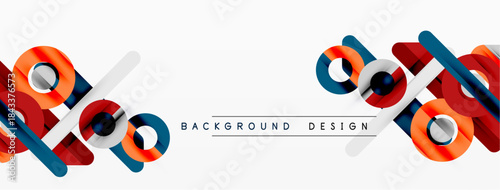 Modern abstract design. Colorful geometric shapes overlap, creating dynamic visual effect. White background enhances contrast, simplicity.