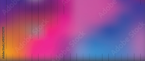 Abstract ribbed fractal glass texture effect with bright smooth fluted vertical lines of colorful gradient. Bold and dynamic design blending bright colors and geometry for modern visual art project
