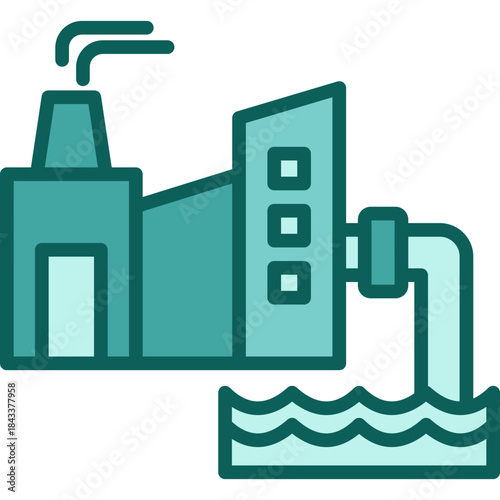 Industrial Waste solid icon